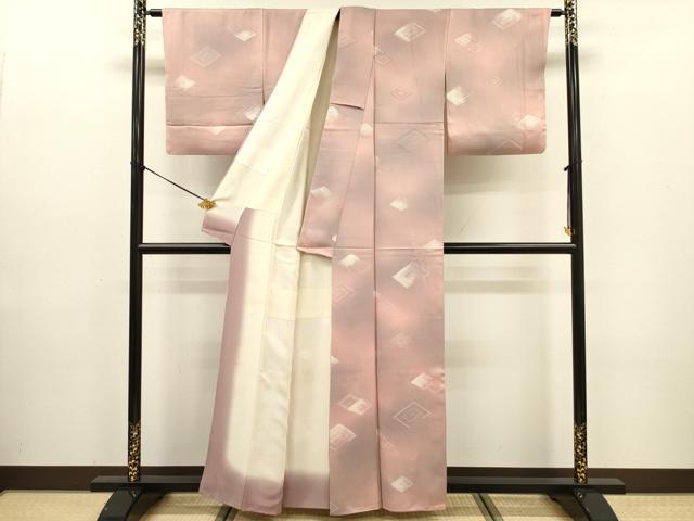 平和屋着物■上質な小紋 地紋起こし 幾何学文 暈し染め 正絹 逸品 DABE0152ya