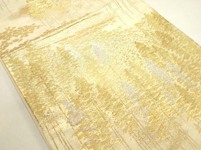 平和屋着物◎六通柄袋帯 樹林文 金銀糸 正絹 逸品 DABE0221ya