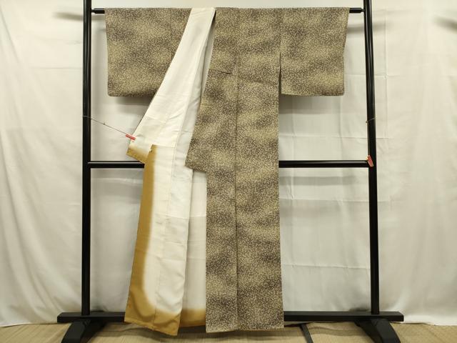 平和屋着物■上質な小紋 草花文 正絹 逸品 DABE0421ya