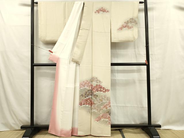 平和屋着物■訪問着 松花文 金彩 正絹 逸品 DABE0422ya