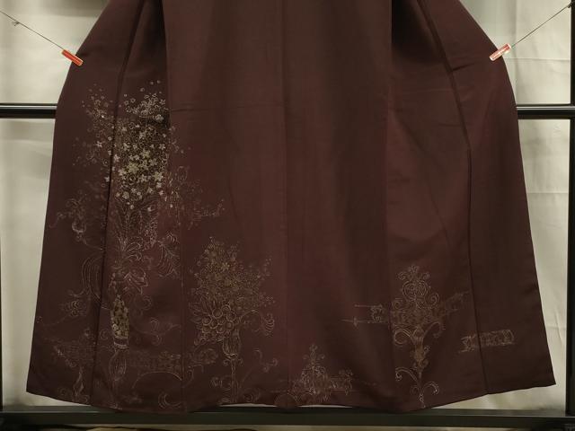 平和屋着物■訪問着 寿光織 花唐草文 金糸 正絹 逸品 DABE0465ya