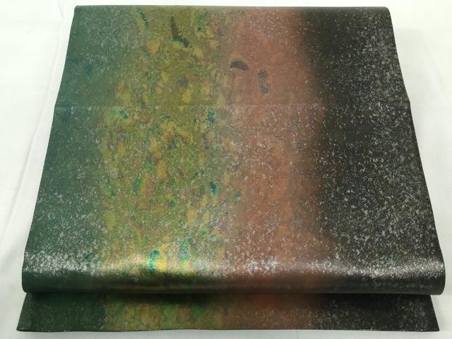 平和屋着物◎六通柄袋帯 霞文 引箔 正絹 逸品 DABE0527qa