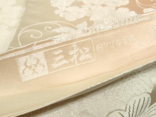平和屋着物◎両面 全通柄袋帯 草花文 銀糸 正絹 逸品 DABE0574qa