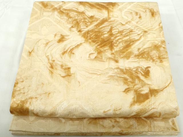 平和屋着物◎全通柄袋帯 ふくれ織 花菱文 正絹 逸品 DABE0722qa