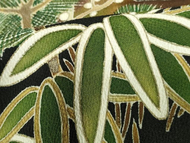 平和屋着物■豪華黒留袖 松竹梅 金彩 正絹 逸品 DABE0758qa