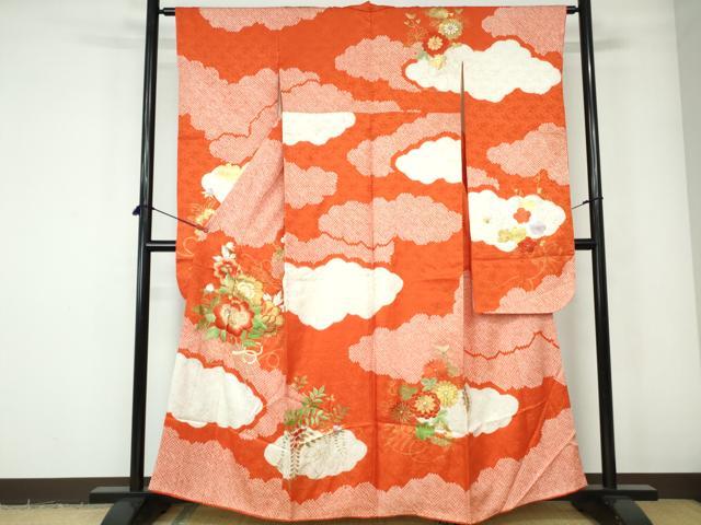 平和屋着物■豪華振袖 駒刺繍 絞り 雲取り枝花文 金銀糸 正絹 逸品 DABE0786qa