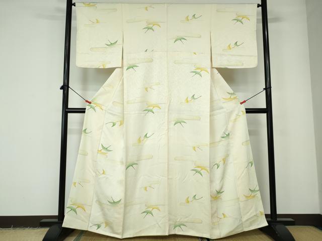 平和屋着物■上質な小紋 エ霞飛鶴文 暈し染め 正絹 逸品 DABE0806qa