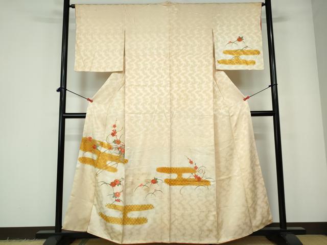 平和屋着物■訪問着 駒刺繍 エ霞花車文 金彩 やまと誂製 正絹 逸品 DABE0817qa