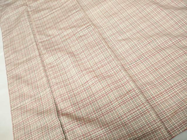 平和屋着物■上質な紬 格子文 正絹 逸品 DABE0823qa