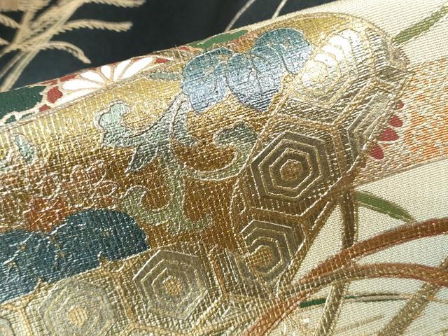 平和屋着物■豪華黒留袖 作家物 花文箱文 暈し染め 金銀彩 正絹 逸品 DABE0826qa