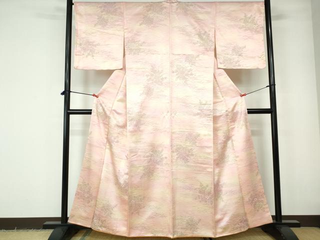平和屋着物■上質な小紋 草花文 暈し染め 正絹 逸品 DABE0828qa