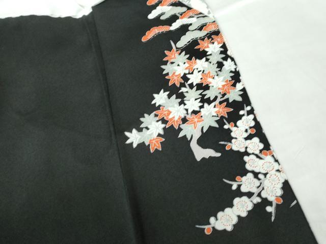 平和屋着物■豪華黒留袖 駒刺繍 向かい鶴花松文 金彩 正絹 逸品 DABE0831qa