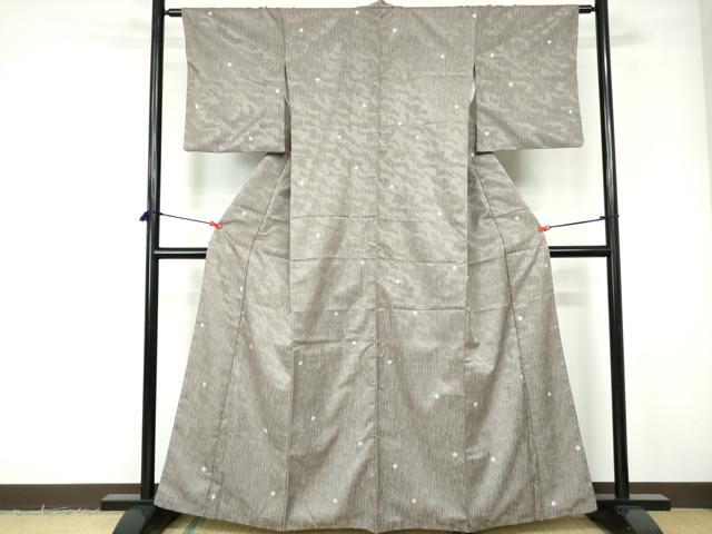 平和屋着物■小紋 霞斜縞文 洗える着物 DABE0880qa