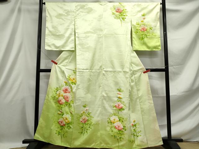 平和屋着物■訪問着 手描き 草花文 暈し染め 洗える着物 DABE0883qa