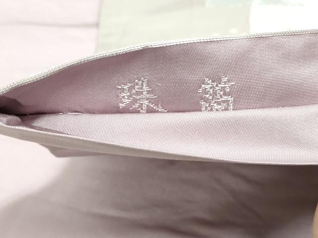 平和屋着物◎六通柄袋帯 重ね色紙箔散らし文 珠箔 銀糸 正絹 逸品 DABE0964qa