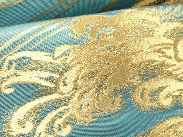 平和屋着物●西陣 川島織物 六通柄 本袋帯 立波文 金糸 正絹 逸品 DABE1050op