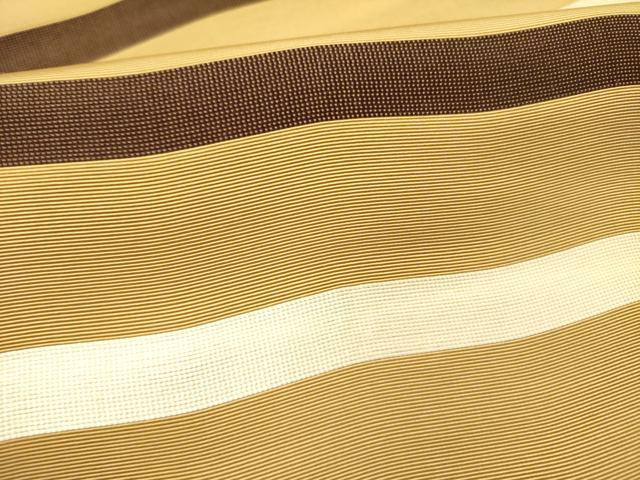 平和屋着物●本場筑前博多織 八寸名古屋帯 横段文 正絹 逸品 DABE1094op
