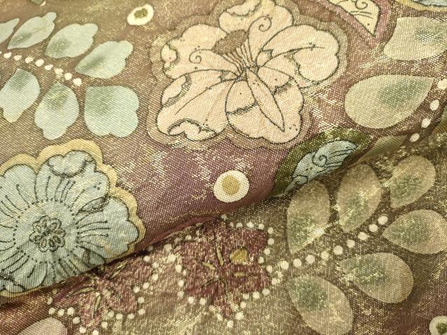 平和屋着物●太鼓柄袋帯 作家物 絞り 辻が花 金糸 正絹 逸品 DABE1163op
