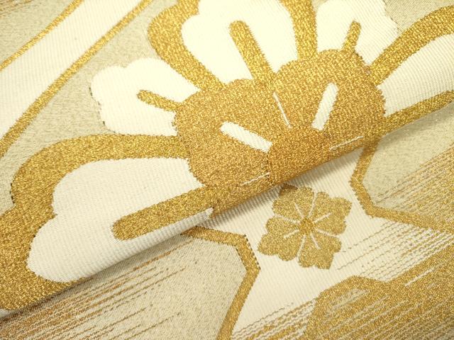 平和屋着物●太鼓柄袋帯 綴れ 花菱文 金糸 正絹 逸品 DABE1211op
