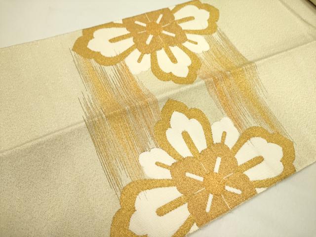 平和屋着物●太鼓柄袋帯 綴れ 花菱文 金糸 正絹 逸品 DABE1211op
