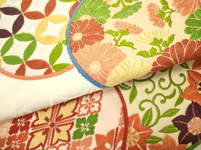 平和屋着物●六通柄 本袋帯 唐織 花丸文 正絹 逸品 DABE1214op