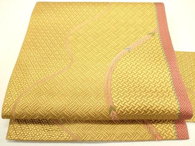 平和屋着物●本場筑前博多織 八寸名古屋帯 吉祥文 正絹 逸品 DABE1294op