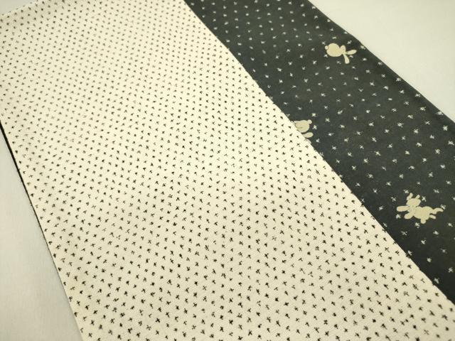 平和屋着物●全通柄京袋帯 跳び兎 綿 逸品 DABE1351op