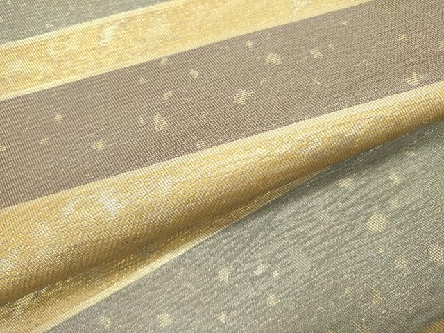 平和屋着物●西陣 川島織物 六通柄 本袋帯 横段箔散らし文 金糸 正絹 逸品 DABE1357op