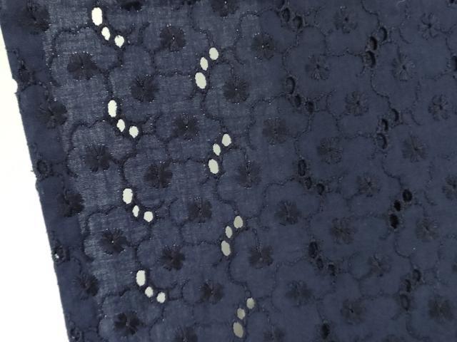 平和屋着物*夏物 色無地 総レース 花尽くし 濃藍色 DABE1386op