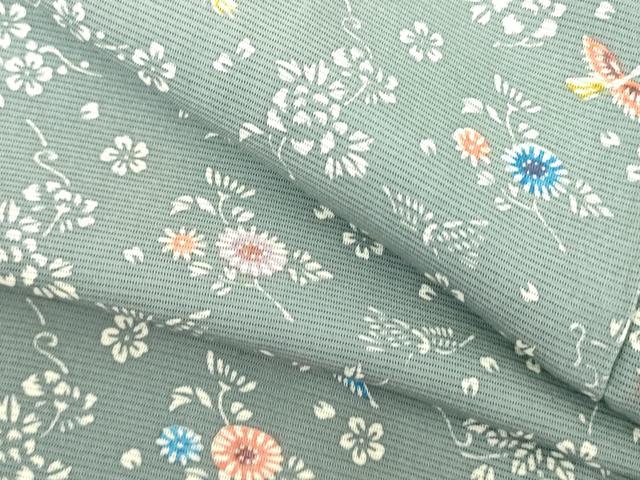 平和屋着物*夏物 小紋 絽 型染 花鳥文 正絹 逸品 DABE1397op
