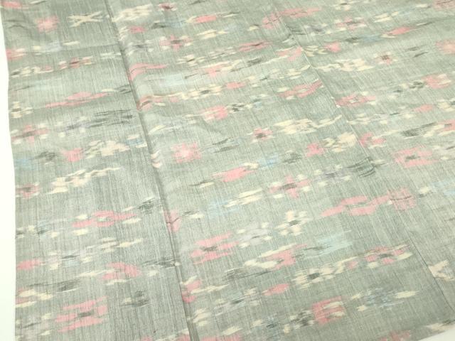平和屋着物*夏物 本場小千谷ちぢみ 横段抽象文 麻 逸品 DABE1398op