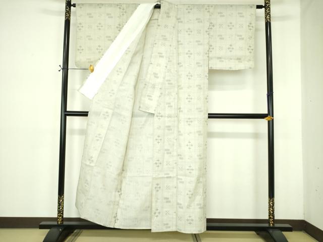 平和屋着物▽小紋 単衣 絣文様 洗える着物 DABE1403op
