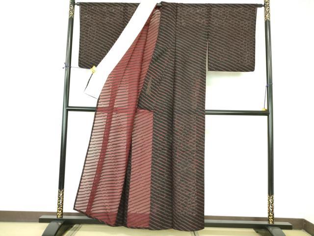 平和屋着物*夏物 小紋 紗 抽象文様 正絹 逸品 DABE1404op