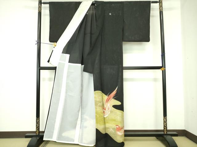 平和屋着物*夏物 黒留袖 絽 尾長鳥 金彩 洗える着物 DABE1415op