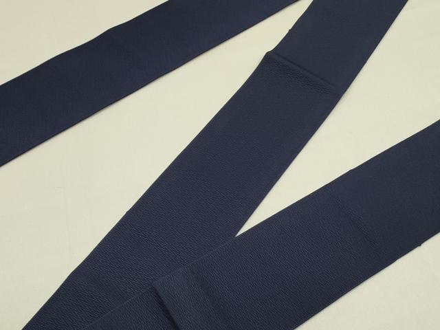 平和屋着物●男性 本場筑前博多織 角帯 紺青色 正絹 逸品 未使用 DABE1449op
