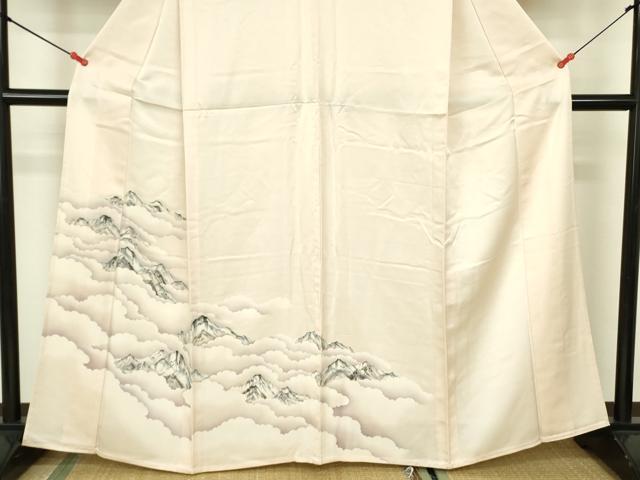 平和屋着物▽訪問着 単衣 手描き 風景文 正絹 逸品 DABE1484op