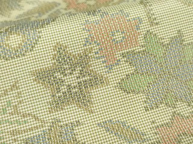 平和屋着物▽本場大島紬 単衣 7マルキ 風景花文 正絹 逸品 DABE1488op
