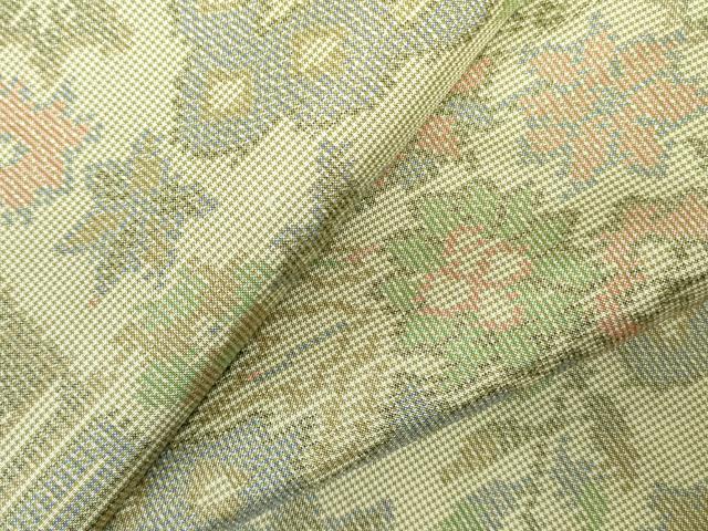 平和屋着物▽本場大島紬 単衣 7マルキ 風景花文 正絹 逸品 DABE1488op
