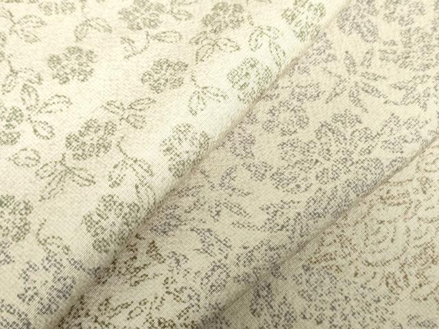 平和屋着物▽上質な小紋 単衣 草花文 正絹 逸品 DABE1521op