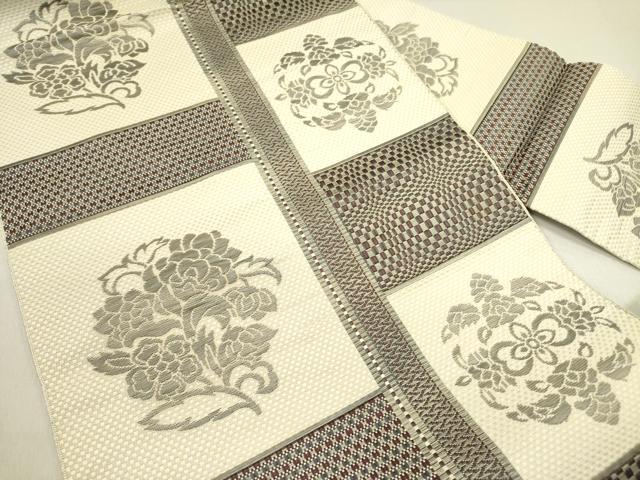 平和屋着物●本場筑前博多織 八寸名古屋帯 草花 逸品 DABE1535op