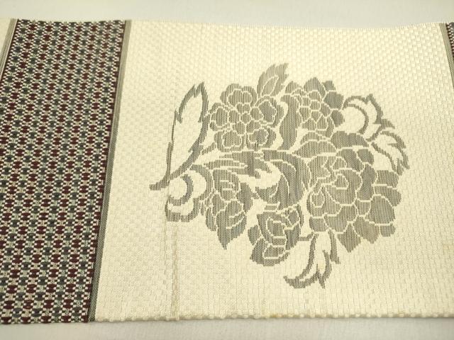 平和屋着物●本場筑前博多織 八寸名古屋帯 草花 逸品 DABE1535op