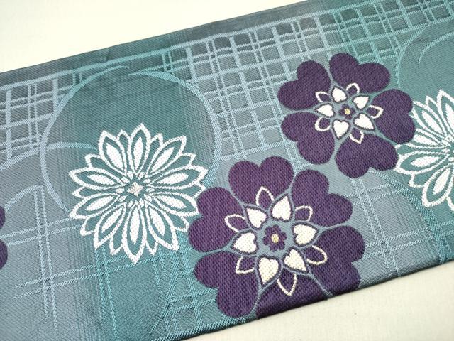 平和屋着物●九寸名古屋帯 舞花 金糸 正絹 逸品 DABE1708op