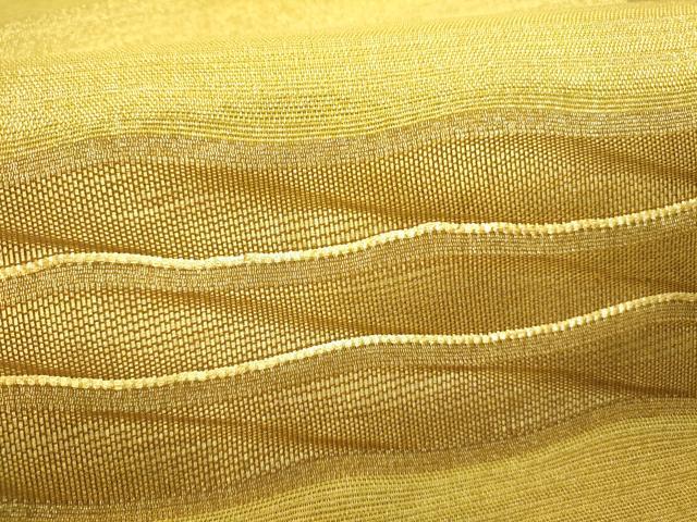 平和屋着物●両面 太鼓柄袋帯 横段文 金糸 正絹 逸品 DABE1743op