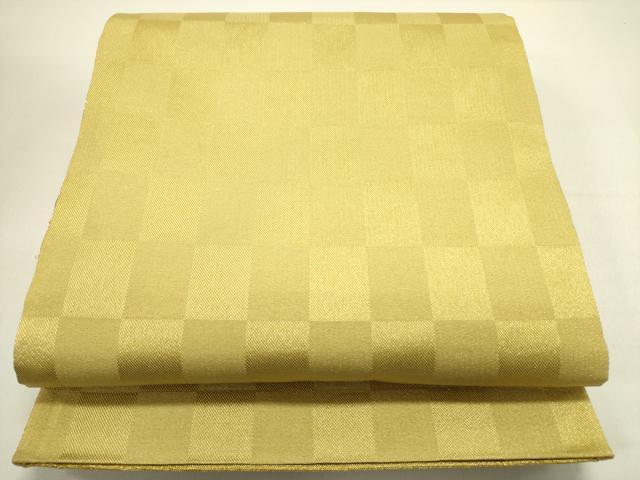 平和屋着物●両面 太鼓柄袋帯 横段文 金糸 正絹 逸品 DABE1743op