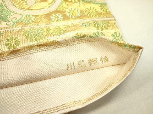 平和屋着物●西陣 川島織物 六通柄 本袋帯 唐織 舞花 金糸 正絹 逸品 DABE1757op