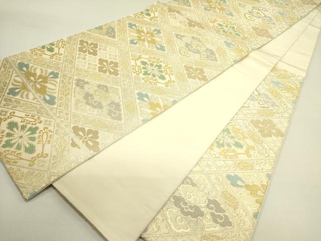 平和屋着物●西陣 川島織物 六通柄 本袋帯 唐織 花菱文 金糸 正絹 逸品 DABE1762op