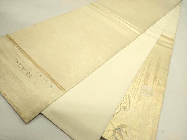 平和屋着物●西陣 川島織物 太鼓柄 本袋帯 唐織 風景花鳥文 金糸 正絹 逸品 DABE1765op
