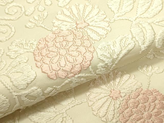 平和屋着物●六通柄袋帯 唐織 草花 正絹 逸品 DABE1778op