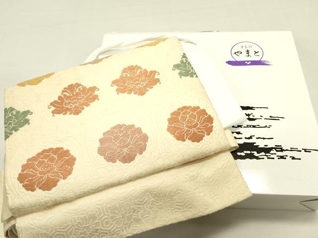 平和屋着物●ワンタッチつけ帯 唐織 洋花文 やまと誂製 箱付き 正絹 逸品 DABE1788op