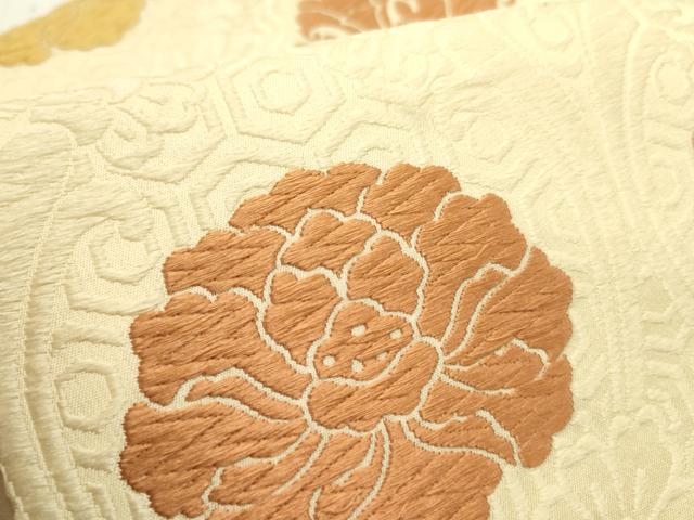 平和屋着物●ワンタッチつけ帯 唐織 洋花文 やまと誂製 箱付き 正絹 逸品 DABE1788op